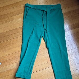 LOFT Women's Green Trousers Ankle Length
